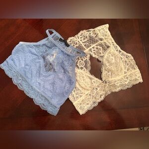 Signature 8 Bralette Bundle Blue White Medium EUC